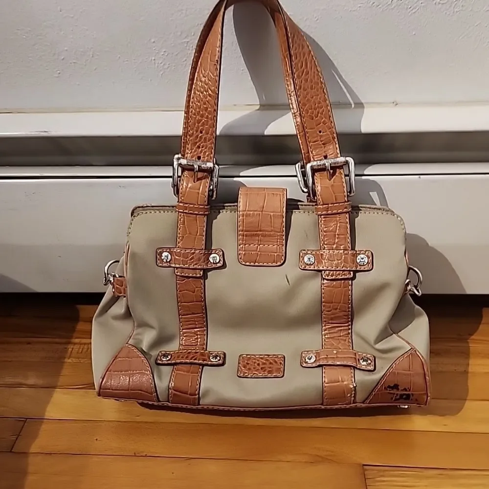 Vtg Michael Buckle Flap Hobo Shoulder Bag Purse Camel Saddle Y2k READ DAMAGE